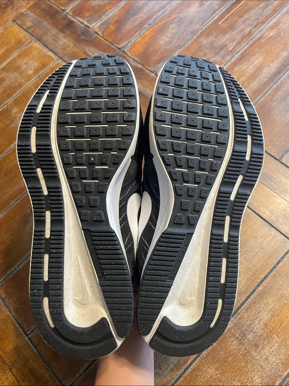 Nike Black Athletic Running Shoes with White Swoosh